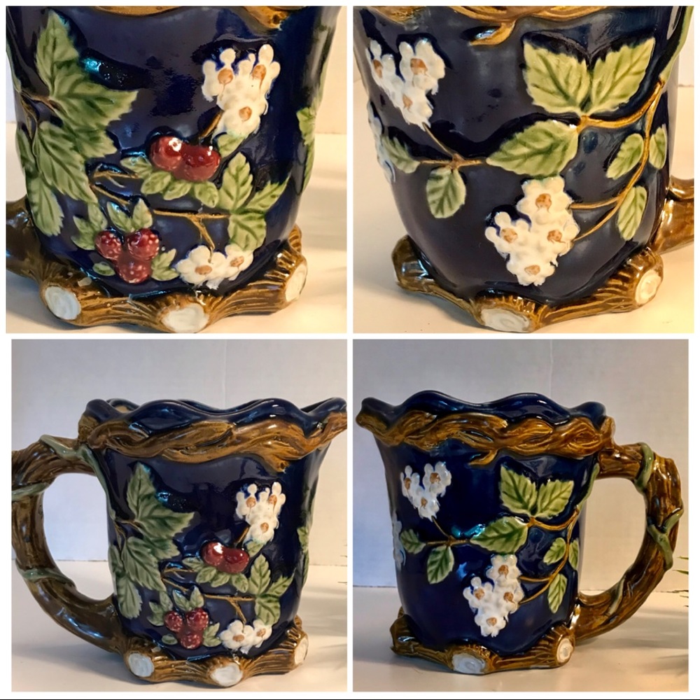 Vintage 1991 Spectacular Glazed Majolica Pitcher